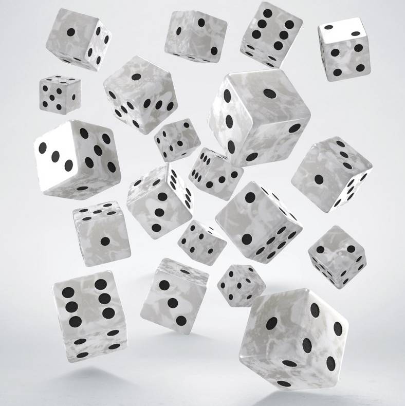 Full Pack of D6s: Pearl&Black - sada 20 kostek