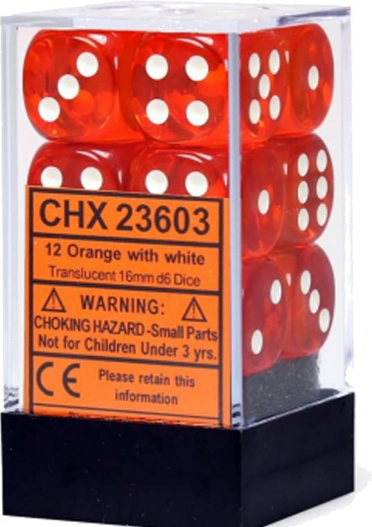 Kostka šestistěnná 16mm - Orange/White