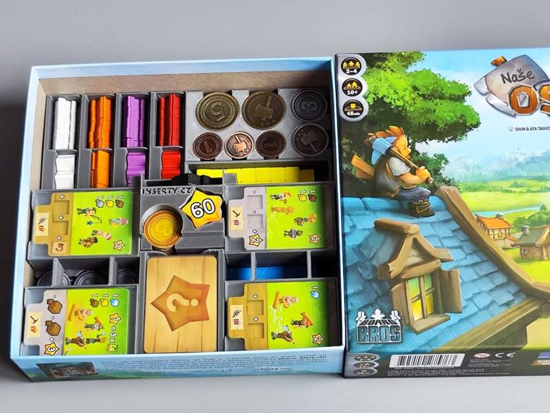 Insert: Naše Osada + Kutilové + promo + kovové mince (černý, 0053) NENÍ HRA! Insert: Little Town + Artisans + promo + metal coins