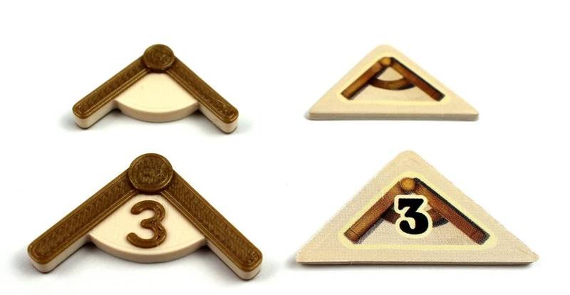 3D žeton prvního hráče a kvadranty - Galileo Galilei