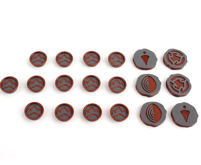 Duchové ostrova - Žetony přítomnosti Varianta: Žetony hráče - šedá Spirit Island - žetony