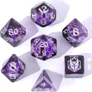Wyrmforged Rollers Rounded Edge Resin Dragon's Eye Dice Set - Purple