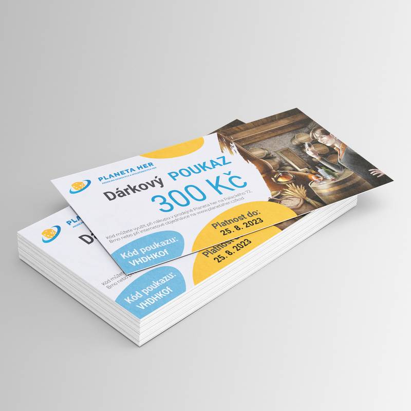 Dárkový kupón/poukaz/voucher v hodnotě 300 - Kč