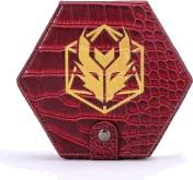 Dragon Scales Red Leather Hexagonal Dice Box
