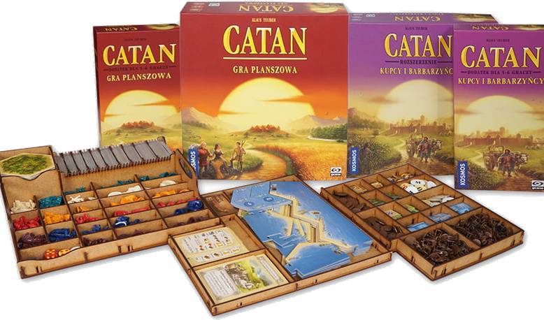Dřevěný pořadač pro Catan + rozšíření (e-Raptor)