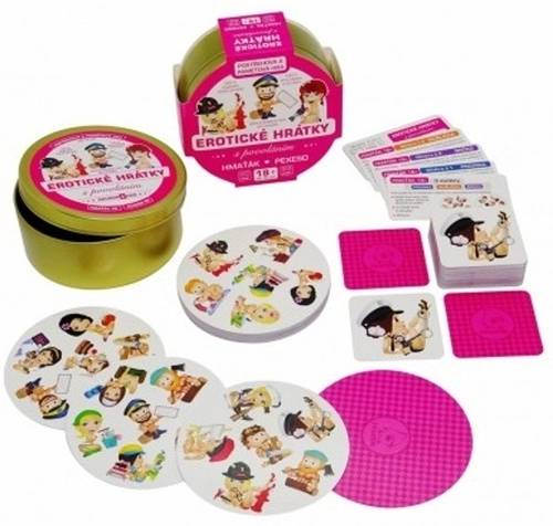 Erotické hrátky s povoláním - soubor 2 her 18+ / Hmaťák a Pexeso 2v1 v plechové krabičce