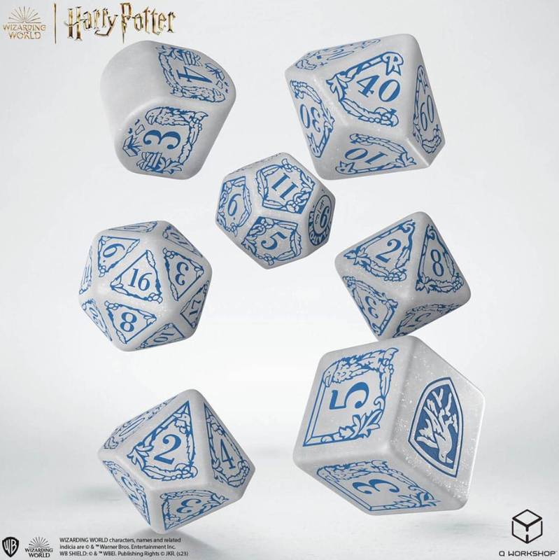 Sada 7 kostek Harry Potter Ravenclaw Modern Dice Set - bílá