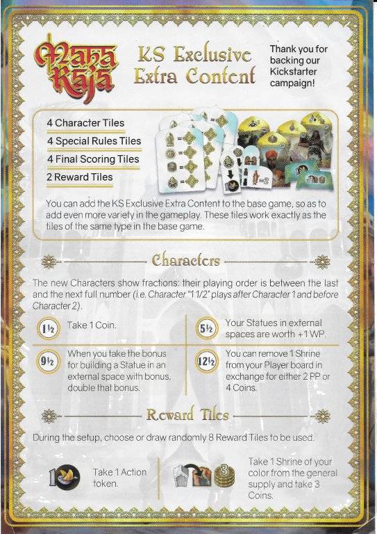 Maharaja: Kickstarter Exclusive Contents