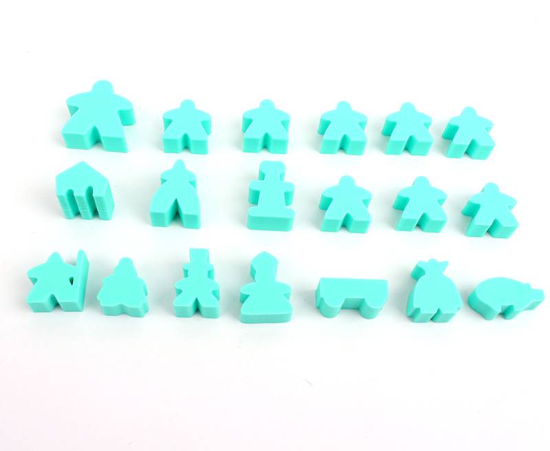 Carcassonne - Figurky Barva: Mint/tyrkysová