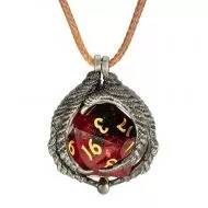 Dragon's Claw Necklace with random sharp resin D20s Silver