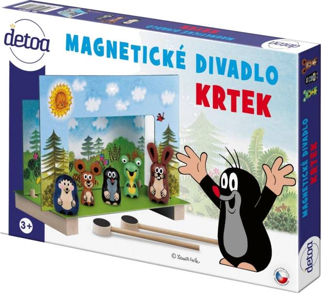 Magnetické divadlo Krtek s dřevěnými figurkami v krabici