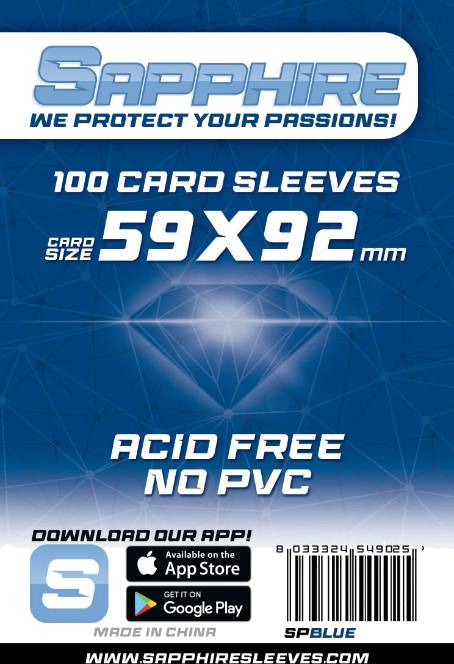 Obaly na karty Sapphire Blue - Standard European - 59 x 92 mm 100 ks