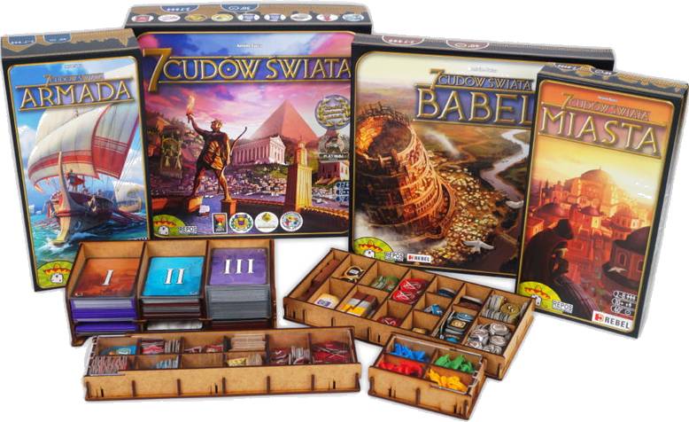 Dřevěný pořadač pro 7 Divů světa + rozš. (e-Raptor)