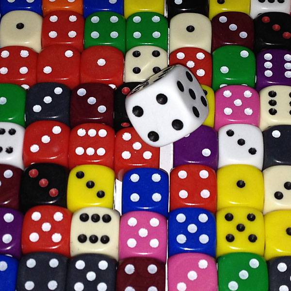 Kostka D6 12mm jednobarevná - 29422