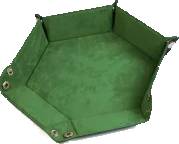 Velvet Leatherette Hex Dice Tray (Grass Green)