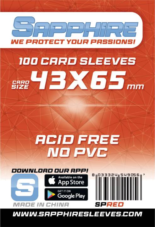 Obaly na karty Sapphire Red - 43 x 65 mm 100 ks