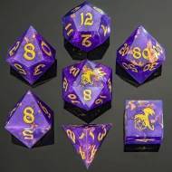 Captured Magic Handmade Sharp Edge Resin Dice Set - Arcane Dragon (7)