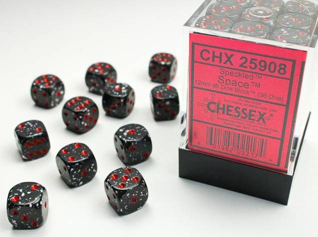 Sada 36 D6 12mm kostek Chessex -  Speckled Space - 25908