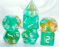 Dice Set Galaxy: Smaragd Yellow (7)