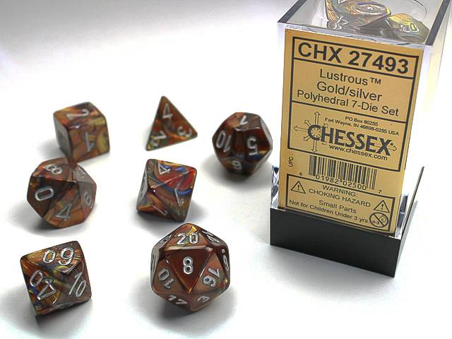Sada 7 kostek Chessex - Gold / Silver Lustrous - 27493