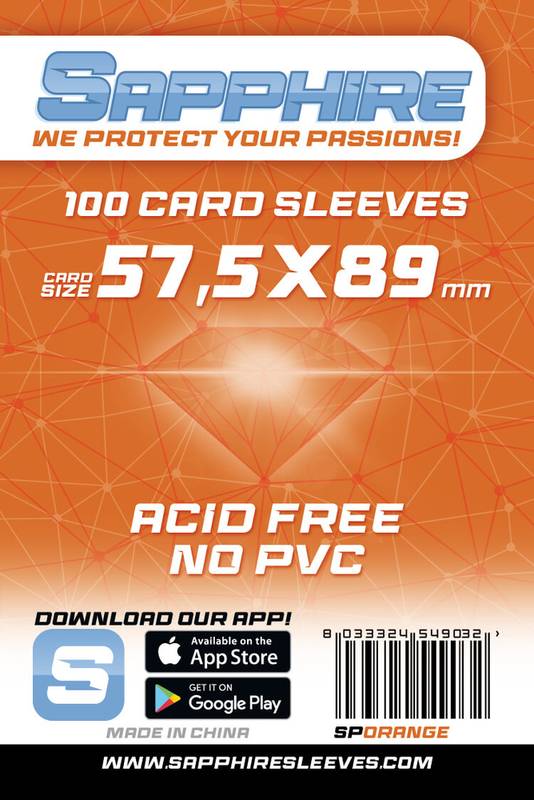 Obaly na karty Sapphire Orange - 57,5 x 89 100 ks