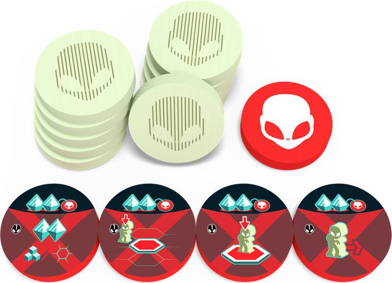 On Mars: Alien Invasion - Wooden Alien Token