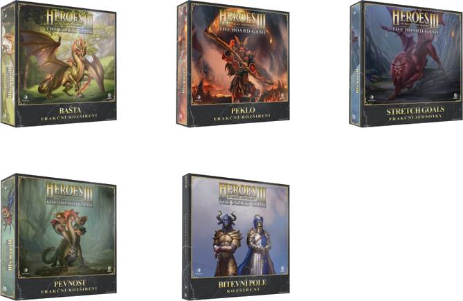Výhodný set Heroes of Might and Magic - Desková hra Heroes of Might and Magic III (set 5 rozšíření)