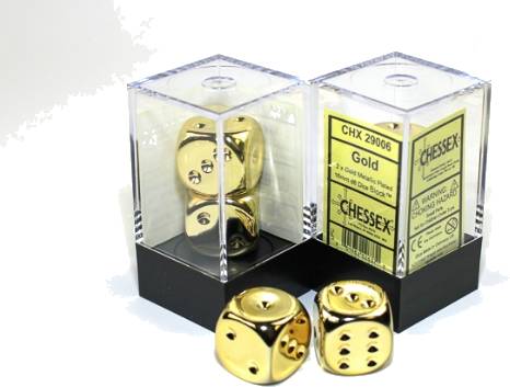 Kostka šestistěnná 16mm - Gold plated