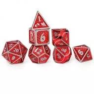 Behemoth Brushed Red Solid Metal Dice Set (7)