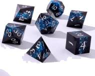 Captured Magic Handmade Sharp Edge Resin Dice Set - Mana Path Blue