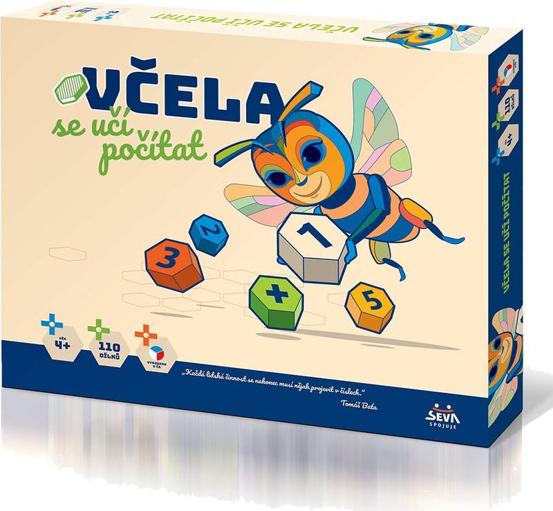 Počty mosaic včela se učí počítat, výuková hra a pomůcka