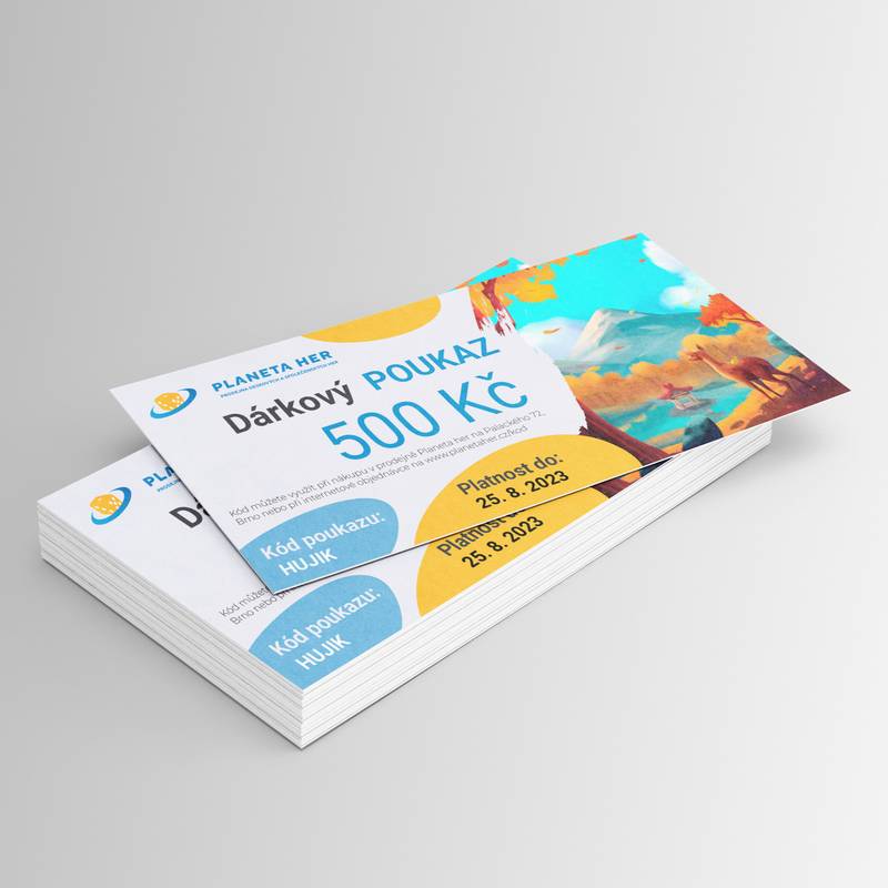 Dárkový kupón/poukaz/voucher v hodnotě 500 - Kč