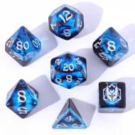 Wyrmforged Rollers Rounded Edge Resin Dragon's Eye Dice Set - Blue