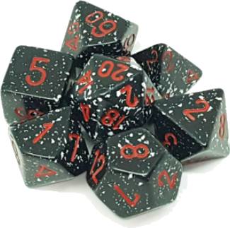 Sada 7 kostek Chessex - skvrnitá Space - 25308