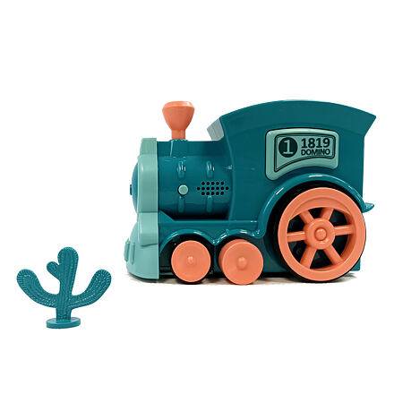 Elektrická mašinka s dominem modrá