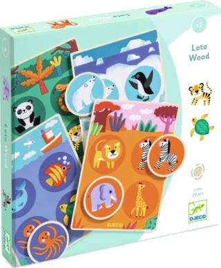 Dřevěné loto Zvířátka kolem světa