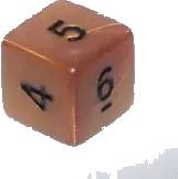 Šestistěnná číselná kostka (K6) Olympic - Bronze