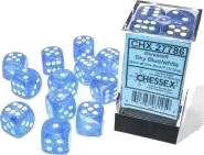 Dice Set Borealis Sky Blue/White Luminary 16mm D6 (12x)