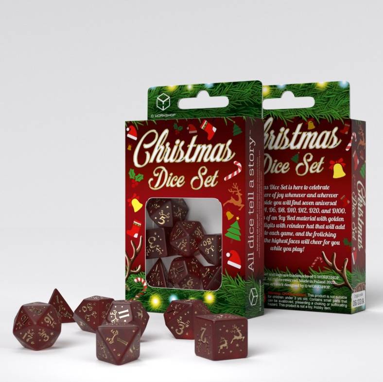 Sada 7 vánočních kostek Christmas Dice Set - SXMS05