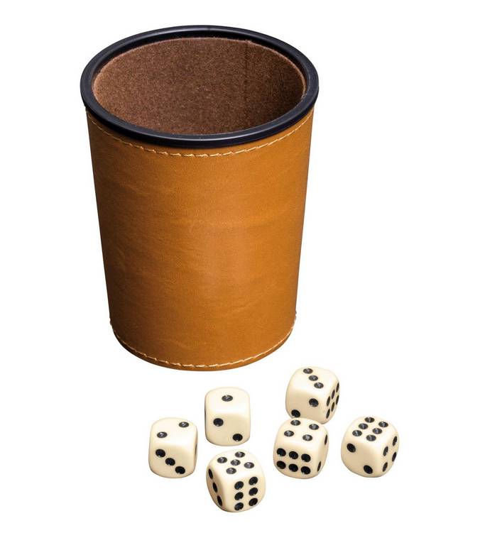 Kalíšek na kostky + sada kostek - 6696
