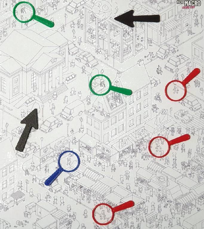 Lupy a šipky do hry MikroMakro: Město zločinu Varianta: Sada