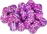 Dice Set Festive Violet/White 12mm d6 (36x)