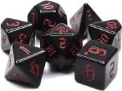 Dice Set Opaque: Chon drite Black/Red (7)