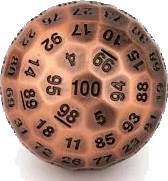 Titans Fist Ancient Copper Metal Dice 50mm (D100)