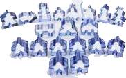 Carcassonne: Kompletní sada průhledných modrých figurek (19 ks)