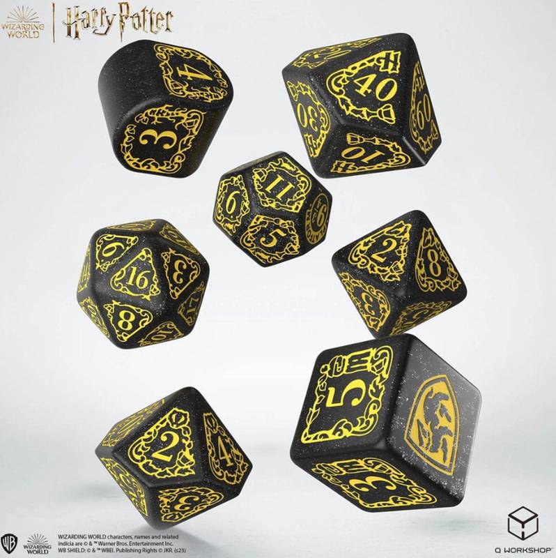 Sada 7 kostek Harry Potter Hufflepuff Modern Dice Set - černá