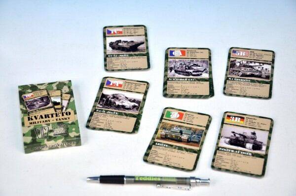 Kvarteto Military Tanky společenská hra - karty