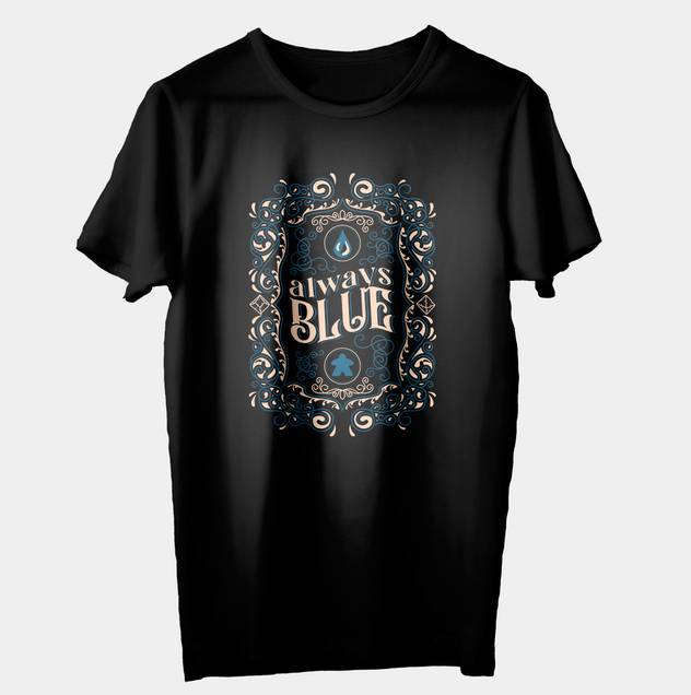 Tričko s herním motivem - Always Blue - černé - Unisex S