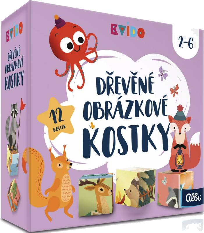 Kvído - Dřevěné obrázkové kostky