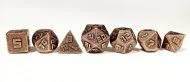 10mm Mini Metal RPG Ancient Copper Polyhedral Dice Set